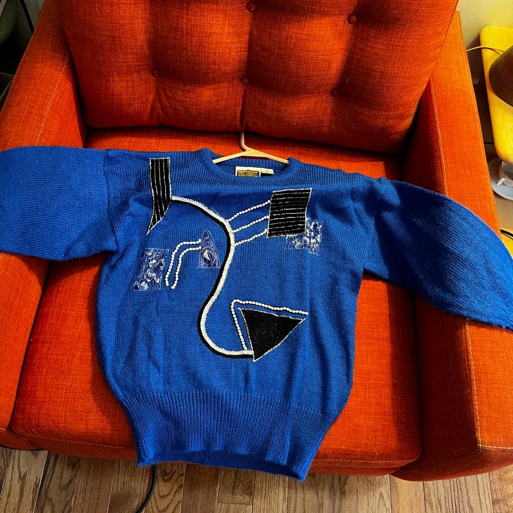 Vintage Blue Crew Neck Sweater